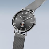 Foto de Reloj Classic acero esfera blanca 40mm y correa de cuero negra 