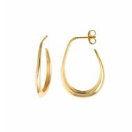 Foto de Pendientes plata baño oro ovalo liso