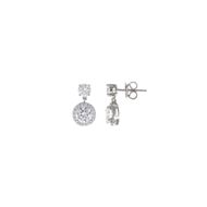 Foto de Pendientes de plata baño rodio con dos circonitas