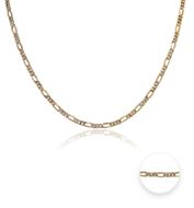 Foto de Cadena fígaro oro bicolor 18kt, 50cm, grosor 3mm