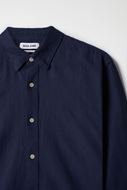Foto de Camisa regular fit en mezcla de lino azul marino