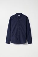 Foto de Camisa regular fit en mezcla de lino azul marino