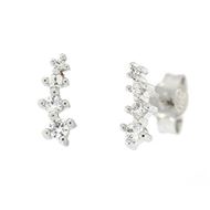 Foto de Pendientes trepadores en oro blanco de 18 kilates y diamantes 0,25 quilates