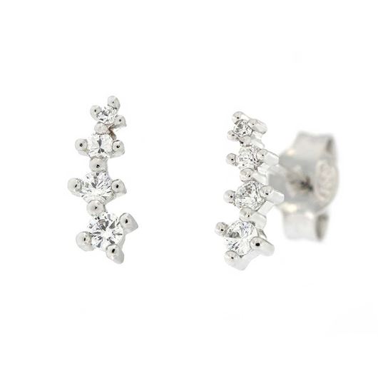 Foto de Pendientes trepadores en oro blanco de 18 kilates y diamantes 0,25 quilates