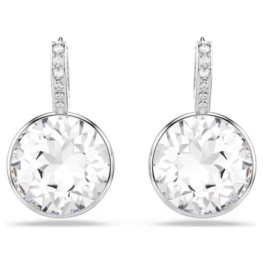 Foto de Pendientes Millenia baño rodio talla redonga color blanco