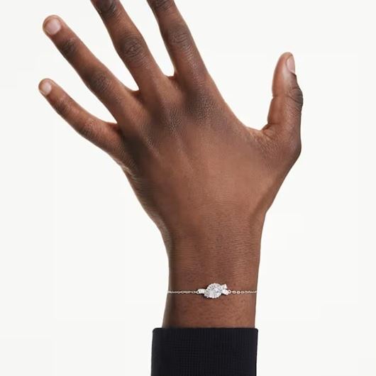 Foto de Pulsera Mtrix Nudo baño rodio talla baguette color blanco talla M