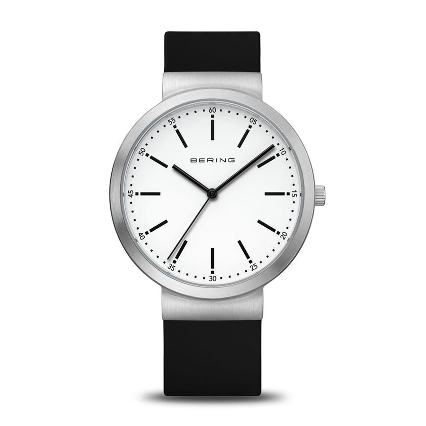 Foto de Reloj Classic correa silicona negra y esfera blanca 41mm