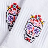 Foto de Calcetines Tobilleros Athletic Frida Calavera Blancos Talla L