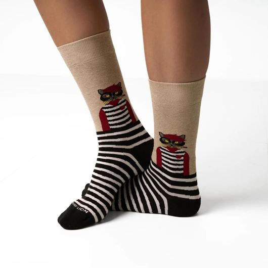 Picture of Calcetines Artist Cat beige M