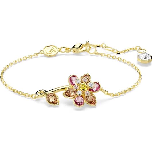 Foto de Pulsera Idyllia flor multicolor baño oro 