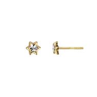Foto de Pendientes mini estrella bicolor tallada en oro amarillo 18kt