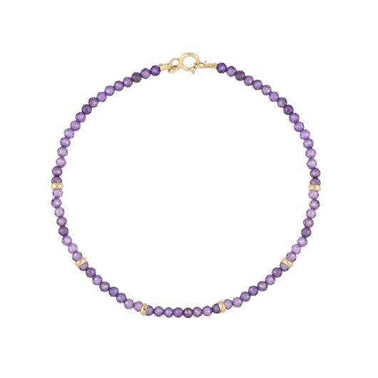 Picture of Pulsera Chic cuentas amatistas 2mm en oro amarillo 18kt