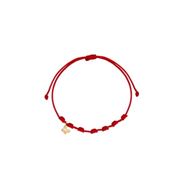 Foto de Pulsera 7 nudos nylon rojo Mariposa mini en oro amarillo 18kt