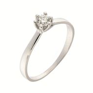 Foto de Solitario de 6 garras en oro blanco 18kt y un diamante talla brillante 0,30ct, Color G, Pureza VS