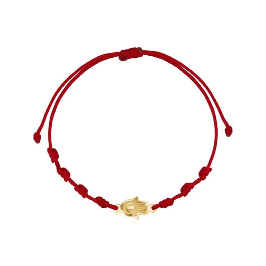 Picture of Pulsera 7 nudos Mano de fátima en oro amarillo 18kt