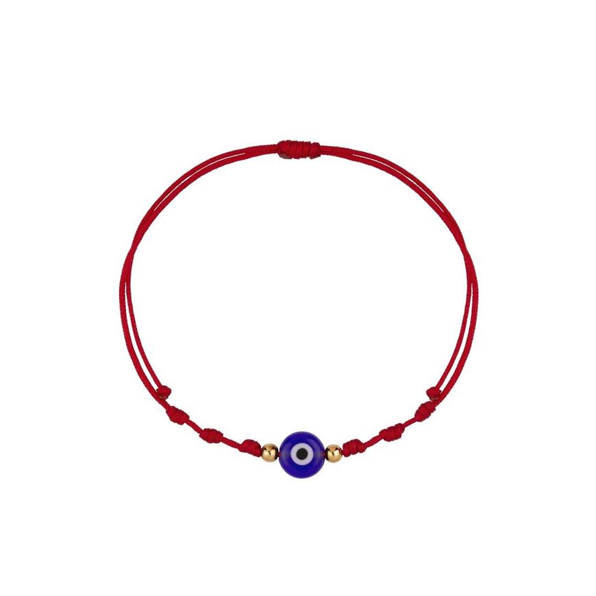 Foto de Pulsera 7 nudos Ojo crital bolas en oro amarillo 18kt