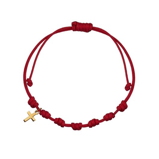 Picture of Pulsera 7 nudos Cruz 6mm en oro amarillo 18kt