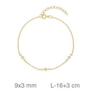 Foto de Pulsera de plata baño de oro con circonitas