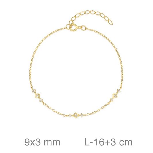 Foto de Pulsera de plata baño de oro con circonitas