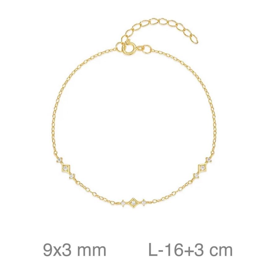 Foto de Pulsera de plata baño de oro con circonitas