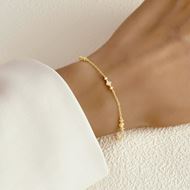 Foto de Pulsera de plata baño de oro con circonitas