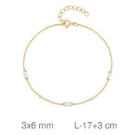 Foto de Pulsera de plata baño de oro con circonitas baguette