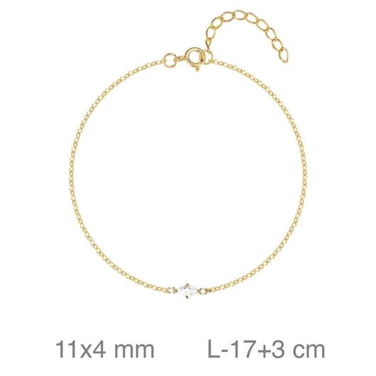 Foto de Pulsera de plata baño de oro con circonita marquise