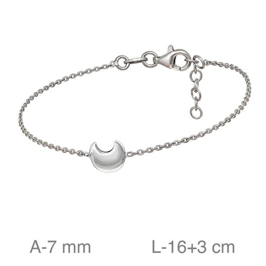 Foto de Pulsera de plata baño de rodio luna