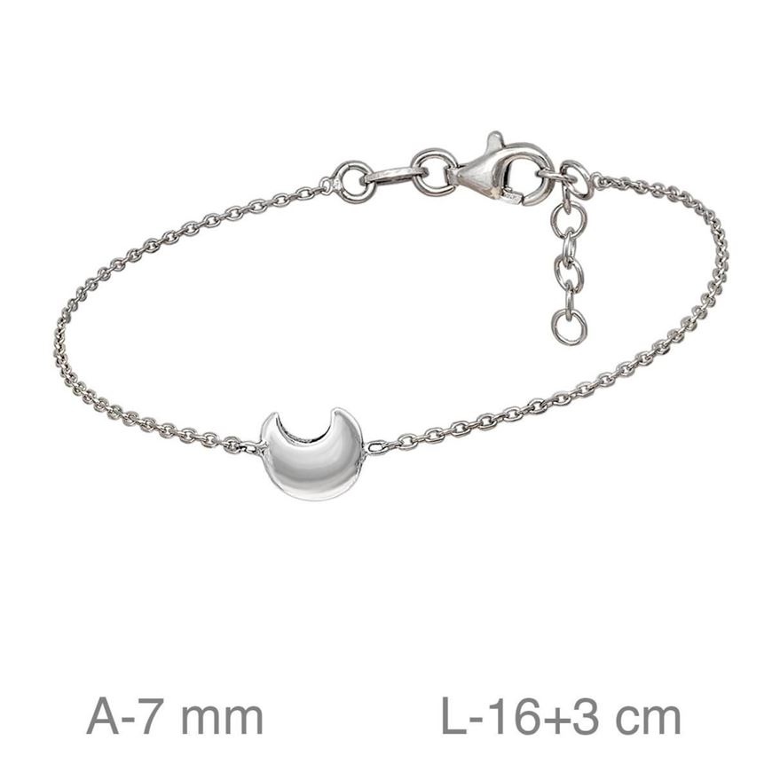 Foto de Pulsera de plata baño de rodio luna