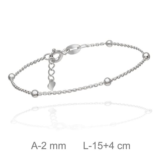 Foto de Pulsera de plata con bolitas