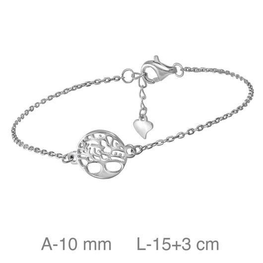 Foto de Pulsera de plata baño rodio arbol de la vida