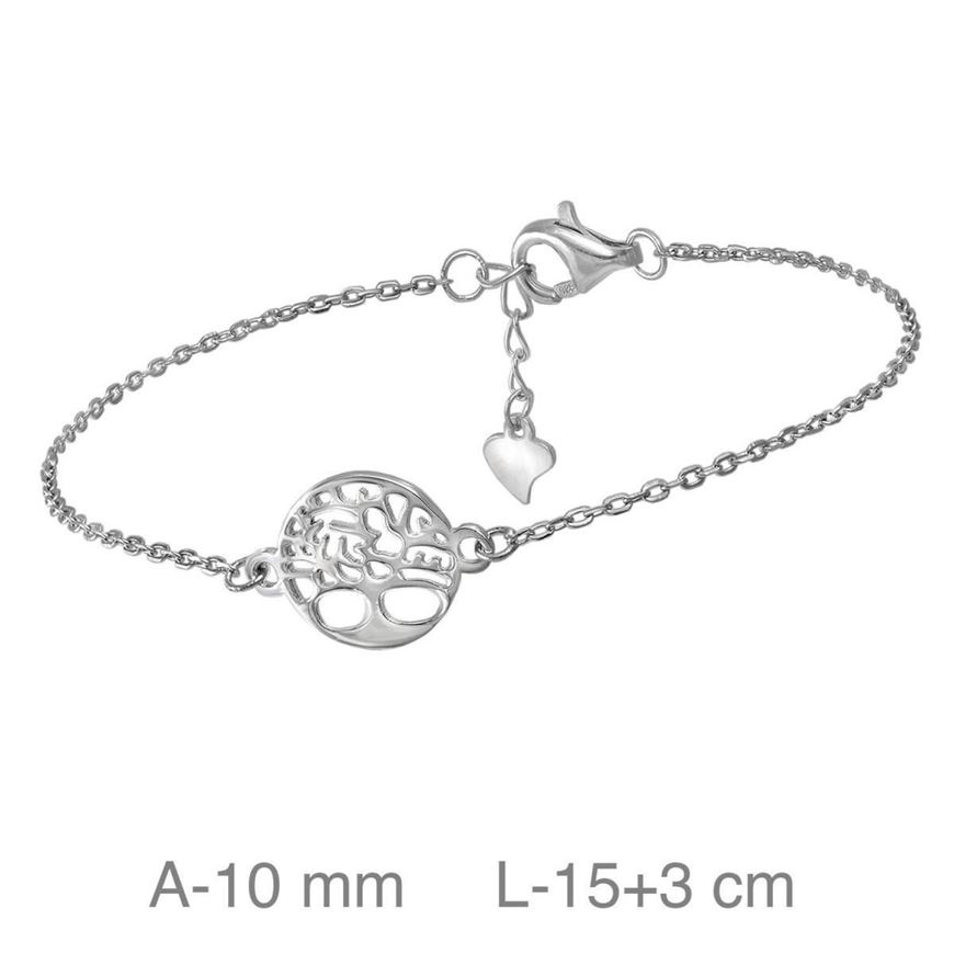 Foto de Pulsera de plata baño rodio arbol de la vida