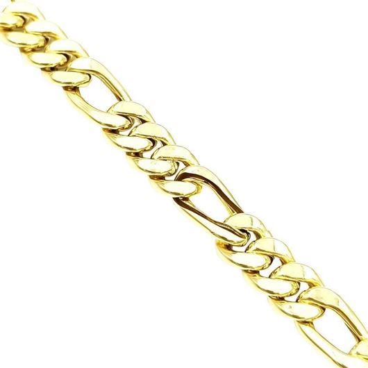 Foto de Pulsera de oro amarillo 18kt, eslabón programado 3x1 hueco, grosor 8,80mm