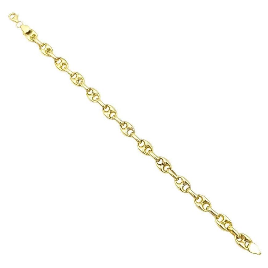 Foto de Pulsera de oro amarillo 18kt, eslabón calabrote 7mm