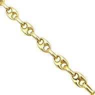 Foto de Pulsera de oro amarillo 18kt, eslabón calabrote 7mm