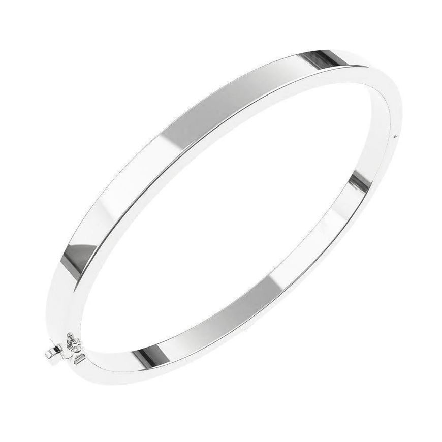 Foto de Pulsera de caña tubo cuadrado 5mm grosor en oro blanco 18kt