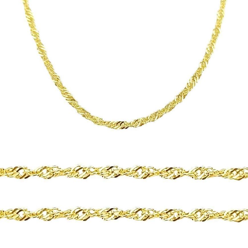 Foto de Cadena oro amarillo 18kt, eslabón singapur, grosor 1,50mm, longitud 50cm