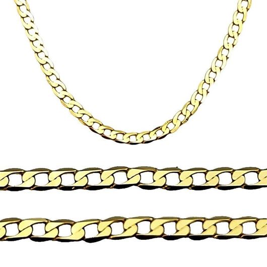 Picture of Cadena oro amarillo 18kt, eslabón barbado diamantado extraplano, grosor 1,90mm, longitud 45cm