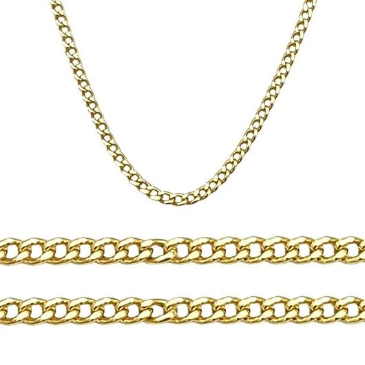 Foto de Cadena oro amarillo 18kt, eslabón barbado lapidado, grosor 1,90mm, longitud 45cm