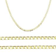 Foto de Cadena oro amarillo 18kt, eslabón barbado diamantado extraplano, grosor 1,55mm, longitud 50cm