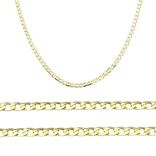 Picture of Cadena oro amarillo 18kt, eslabón barbado diamantado extraplano, grosor 1,55mm, longitud 50cm