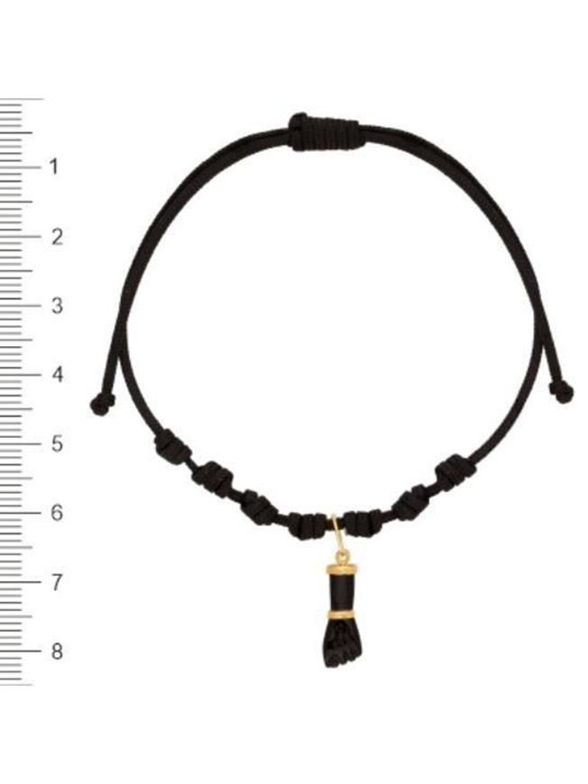 Foto de Pulsera 7 nudos Puño azabache mini cordón negro