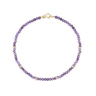 Foto de Pulsera Chic cuentas amatistas 2mm en oro amarillo 18kt 16cm