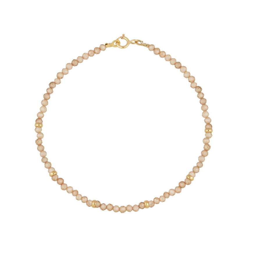Foto de Pulsera Chic cuentas circonitas champagne 2mm en oro amarillo 18kt 16cm