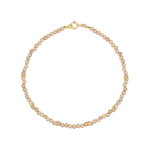 Foto de Pulsera Chic cuentas circonitas champagne 2mm en oro amarillo 18kt 16cm