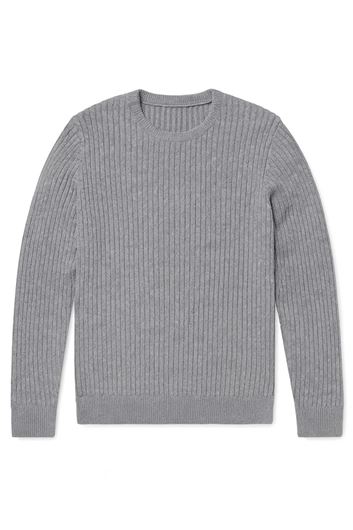 Foto de Jersey de punto gris cuello redondo