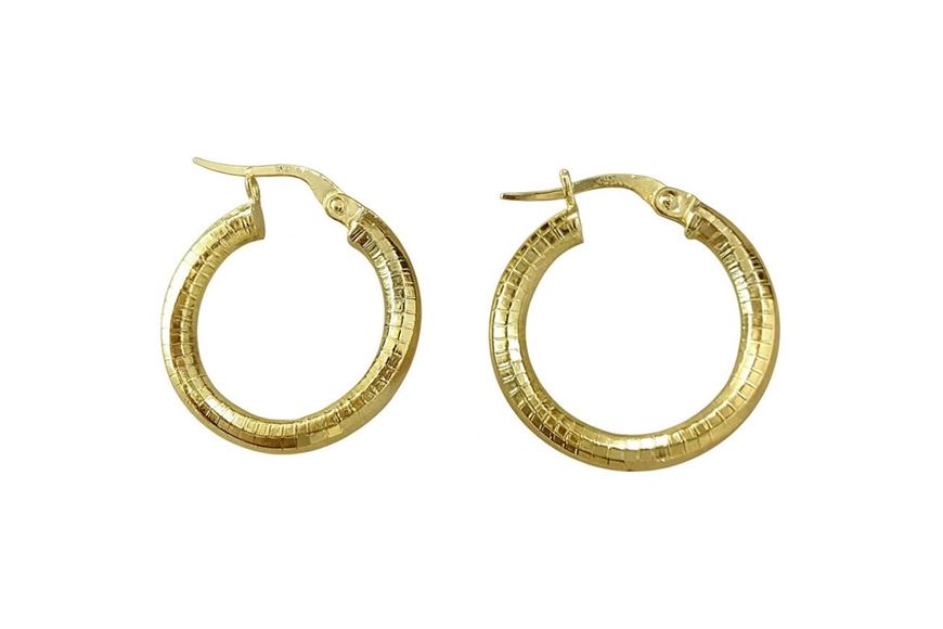 Foto de Pendientes aro estriado de oro 18kt 15mm