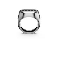 Foto de Anillo Dextera Octagon, Forma octagonal, Talla redonda, Negro, Baño de rutenio