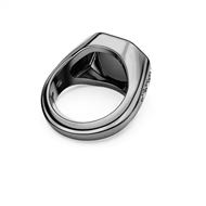 Foto de Anillo Dextera Octagon, Forma octagonal, Talla redonda, Negro, Baño de rutenio
