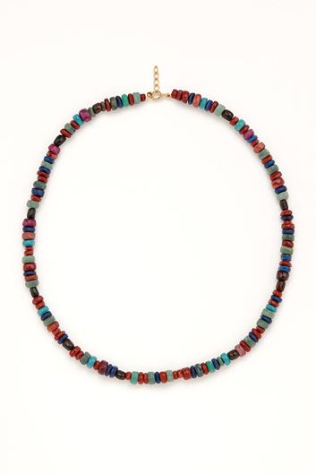 Foto de Collar Tuttifruti en Jaspe Rojo, Lapislázuli, Regalitas, Aventurinas, Obsidianas y Cornalinas